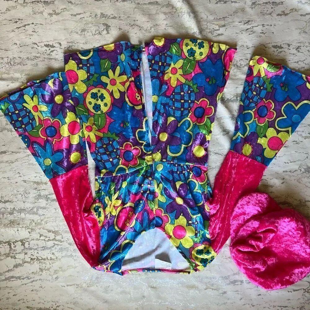 Groovy Hippie girl Velvet Halloween Costume - Picture 3 of 6